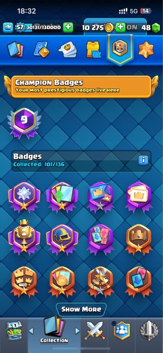 Продам аккаунт clash royal, 10200 кубков.