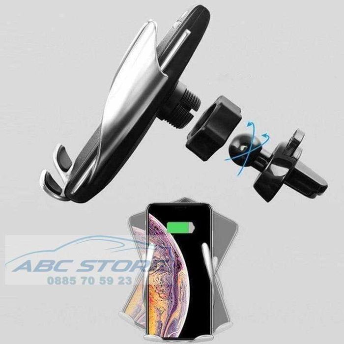 Стойка за телефон с безжично зарядно S5 10W Fast Wireless Charger