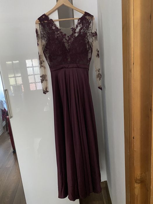 Rochie de ocazie lunga mov visiniu