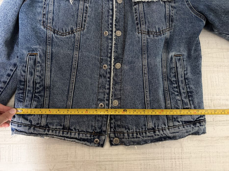Geaca groasa de blugi Bershka imblanita, albastra, marime M