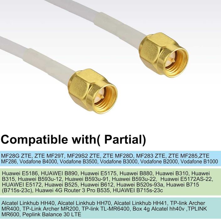 Antenă 35dBi 4G LTE SMA mascul omnidirecțională duală Mimo și amplificator pentru router cu cablu de 2 m pentru router GSM3G4G5G LTE