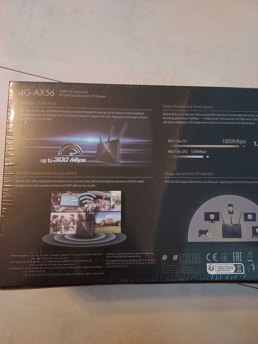 Router wireless Asus 4G-AX56 Ax1800 dual band wifi 6 4G LTE Nou