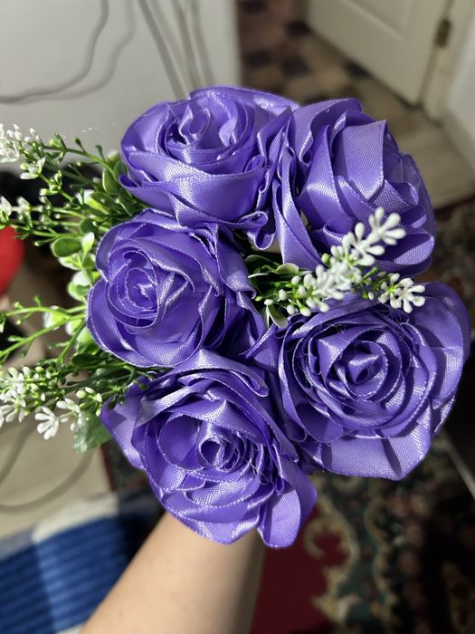 Букеты из атласных лент