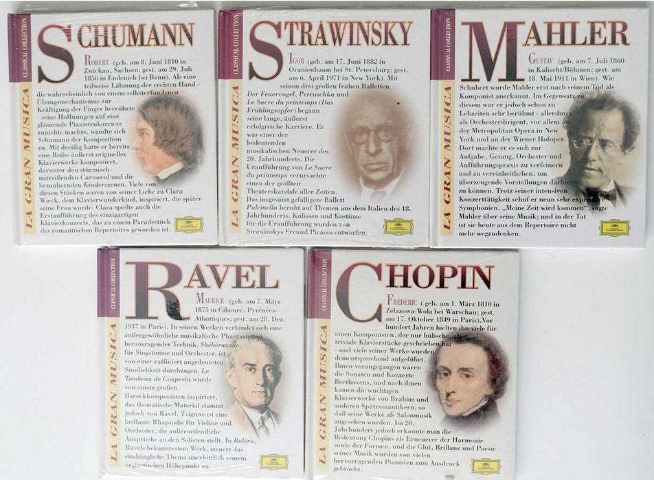 5 бр. от луксозната колекция "La Gran Musica-Clasikal Colektion"