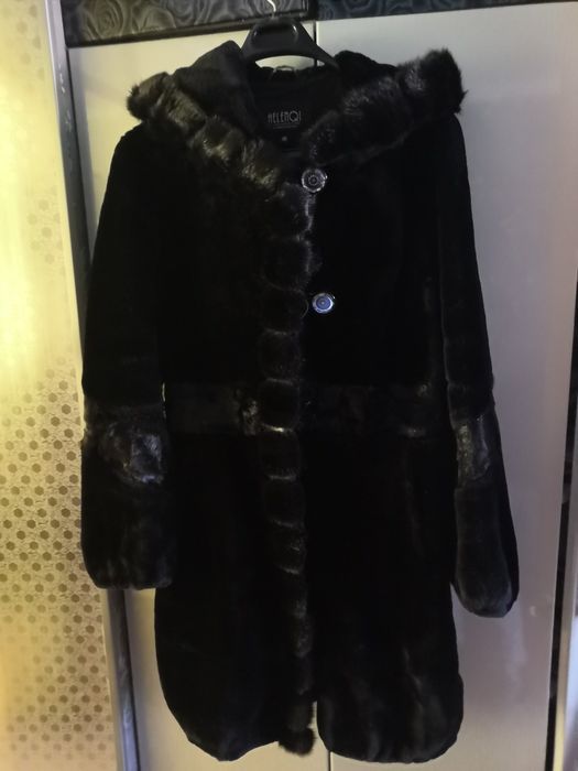 Шуба мутон с норкой