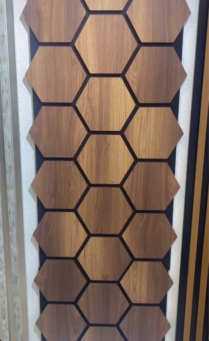 Декоративен стенен панел / Акустичен панел хексагон от МДФ