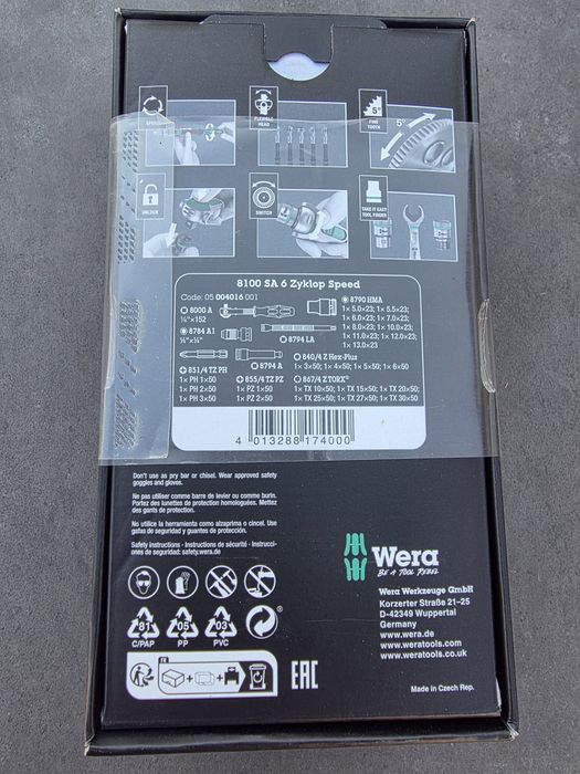 Trusa cu tubulare si biți  WERA 8100 SA6 1/4"