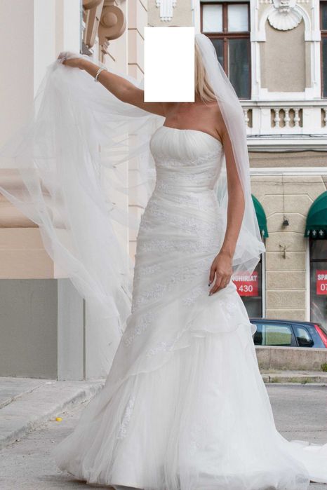 Rochie de mireasa marime S si voal