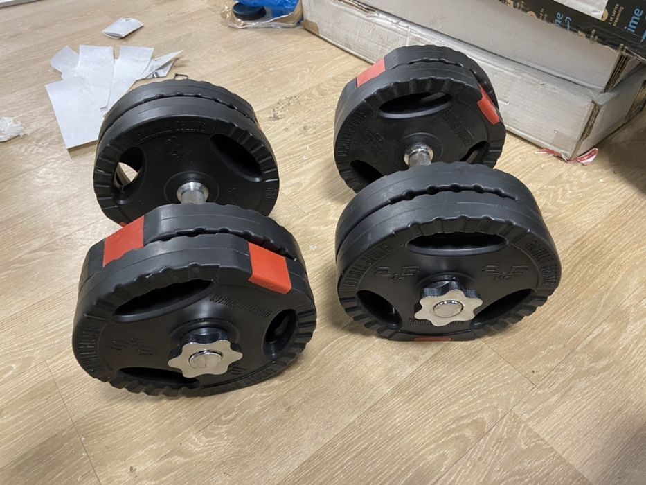 Gantere reglabile noi cu discuri cu maner 25 kg, 12,5+12,5=25 kg, noi