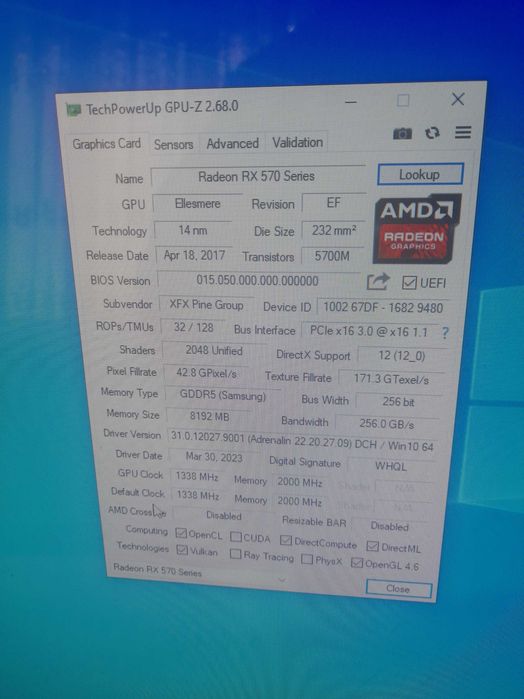 Продам видеокарту rx570-8gb