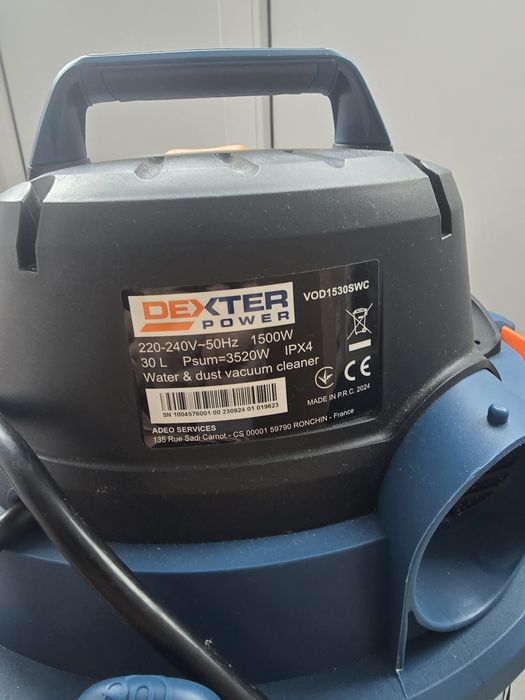 Aspirator Umed/Uscat Dexter, 30 litri, 1500w ideal pentru apa/sobe/cen