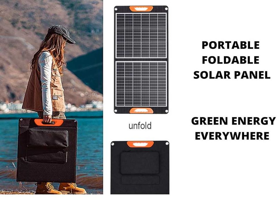 100W сгъваем преносим соларен панел за лаптоп кола къмпинг [PROMO)