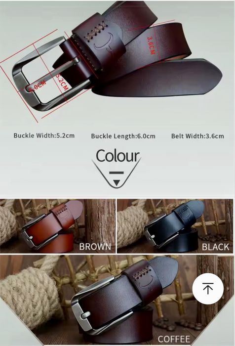 Мъжки модерен колан COWATHER*/Премиум естест.телешка кожа -10%Промоция