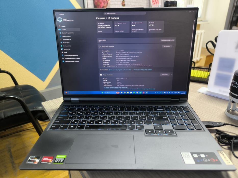 Продам ноутбук lenovo legion 5 pro