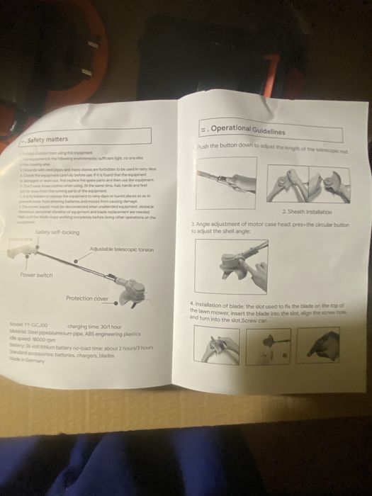 Motocoasa cu acumulator 48v pentru gazon cu incarcare rapida