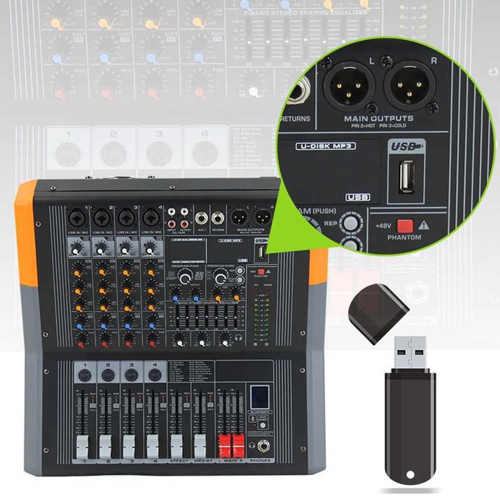 Профессиональный микшер EP4D со встроенным усилителем