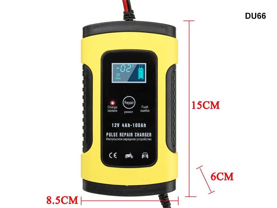 Автоматично Зарядно Акумулатор Кола Зарядни Амперметър Волтметър 100А