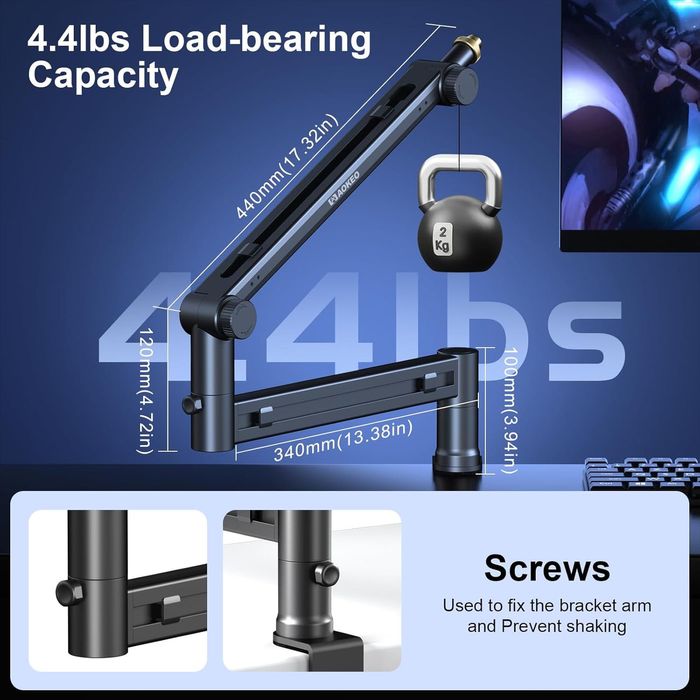 Brat stativ de microfon Aokeo Ak-58,profil redus, pt studio,sigilat