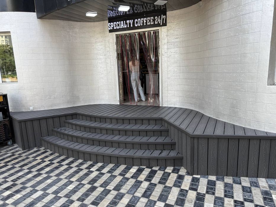 Террасные полы дпк,фасадные панели,сайдинг,хайтеч панели,декор,hitech