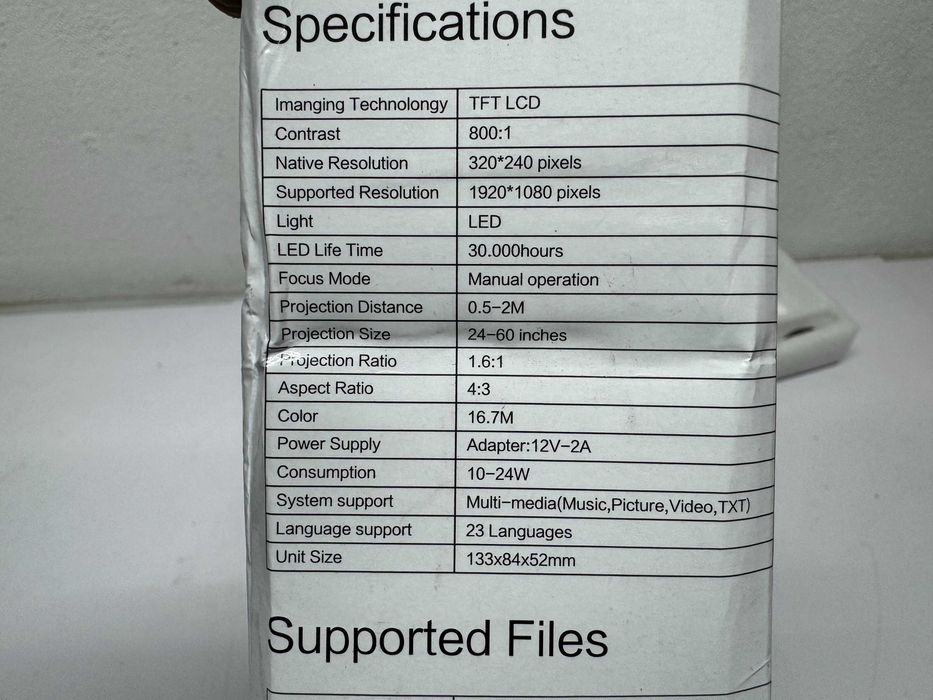 Проектор мини - LED/TFT/LCD/ 1920x1080