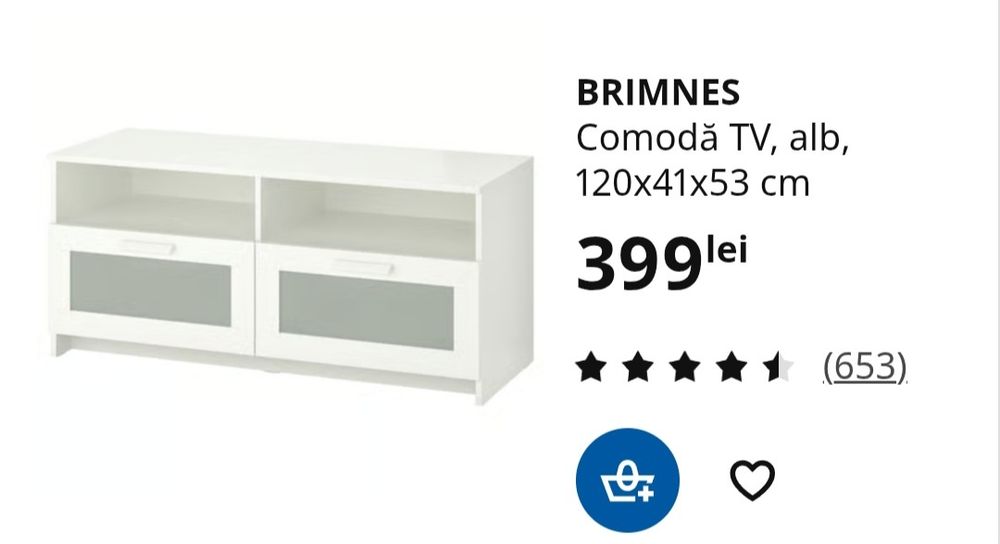 Mobila Ikea alba comoda tv,cuburi