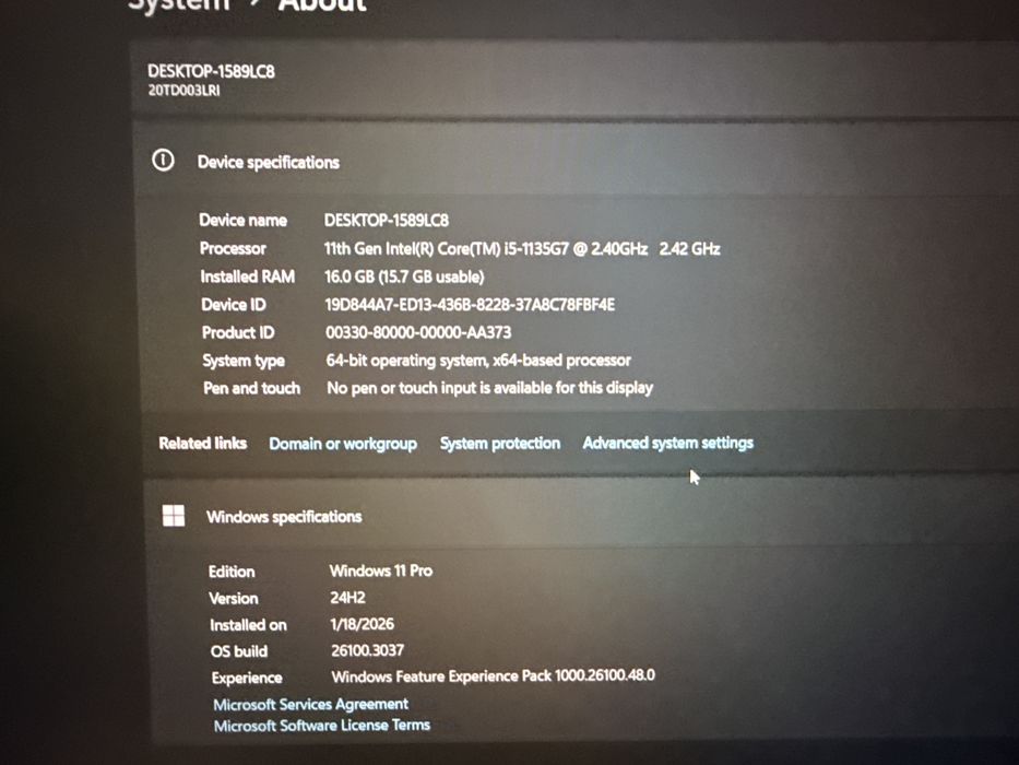 Laptop Lenovo ThinkPad E15  gen2 i5 11gen 16gb 512ssd