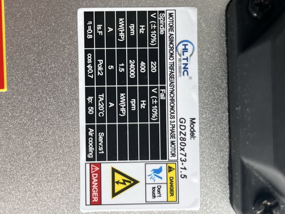 Motor cnc, 1.5 Kw, 24000 rpm, 400 Hz