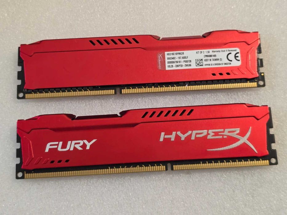 Kit Memorie RAM Desktop Kingston HyperX Fury Red 8GB (2x4GB) DDR3 1866MHz CL10 1.5V (HX318C10FRK2/8)