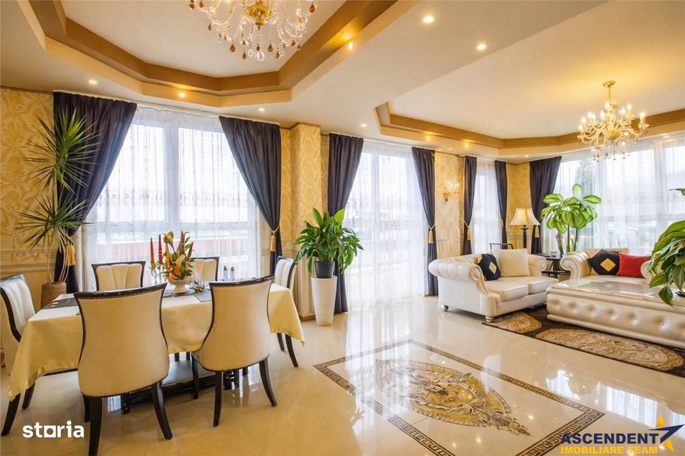 Penthouse extravagant,living spectaculos, semineu,terase generoase,Ava