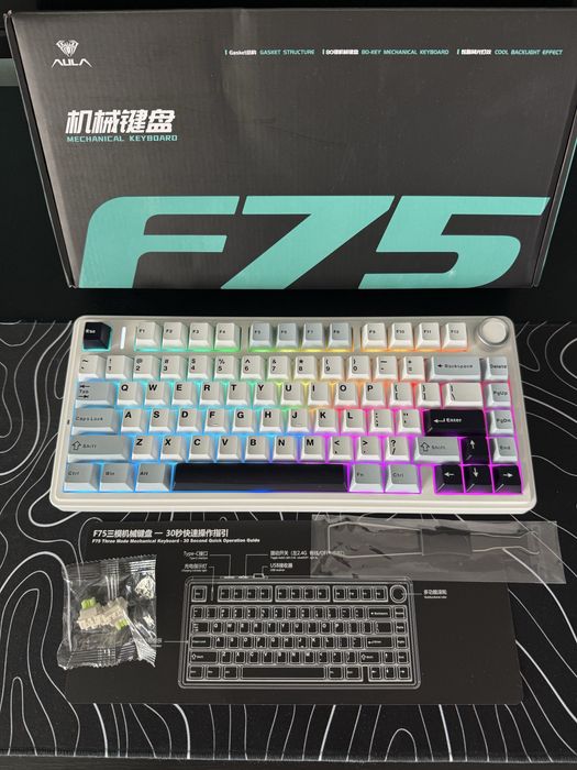 Tastatură mecanică AULA F75 – RGB, Hot-Swap, 75%, nouă
