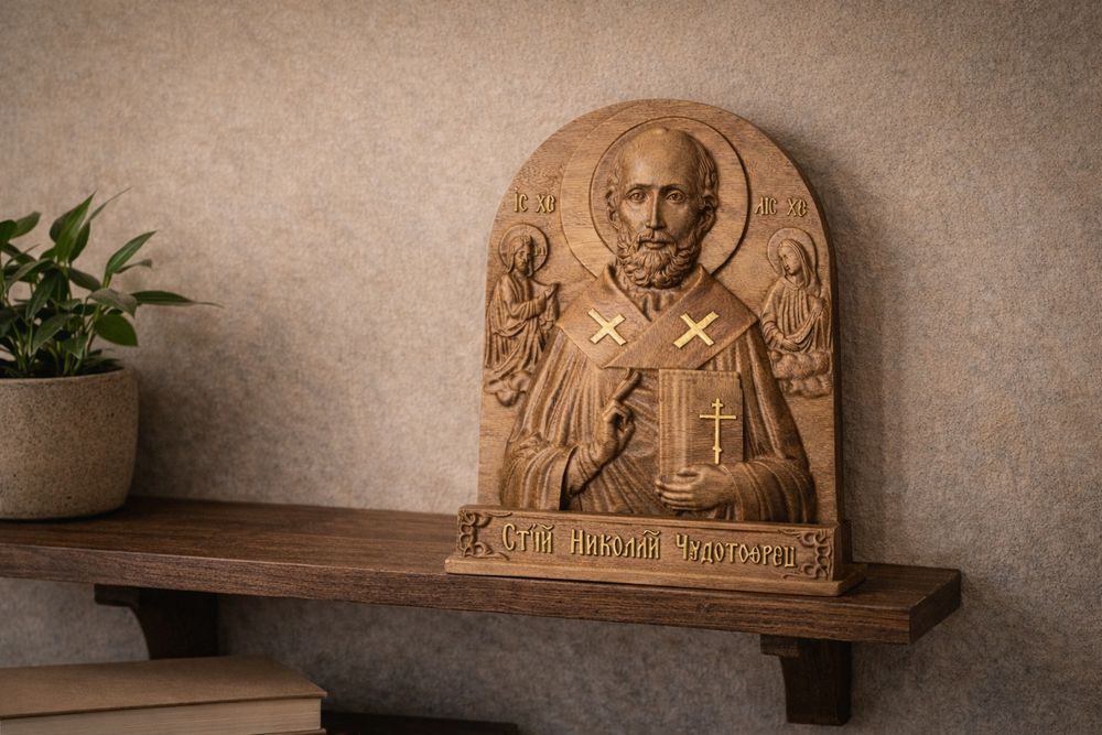 Дървени икони и релефни пана  – CNC машинна изработка