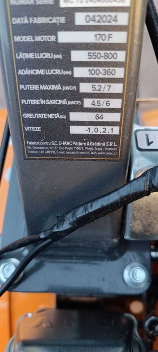 Motocultor Omac MC70 , 7 CP nou, cu garantie
