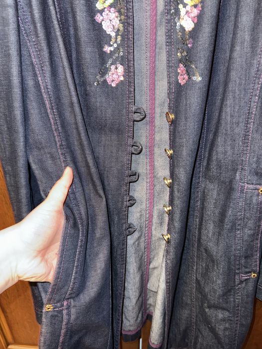 женский плащ джинсовый