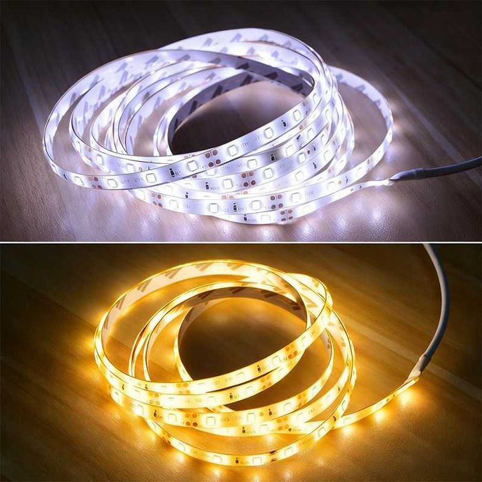 5м LED лента със Сензор за Движение PIR – Автоматична Светлина за Кухня, Гардероб, Стълби и Спалня, Обхват 3 метра, 220V, Осветление, Датчик,