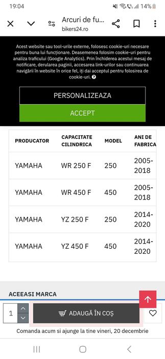 Arcuri Supensie Față yamaha wr/yzf