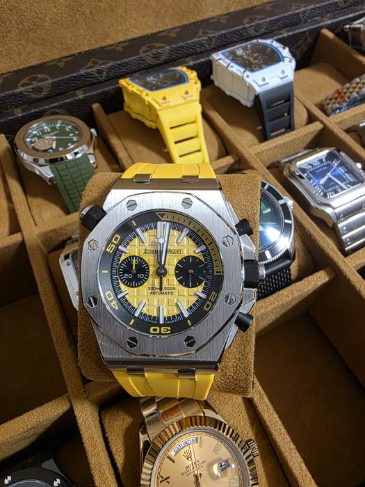 Ceas premium audemars piquet royal oak galben