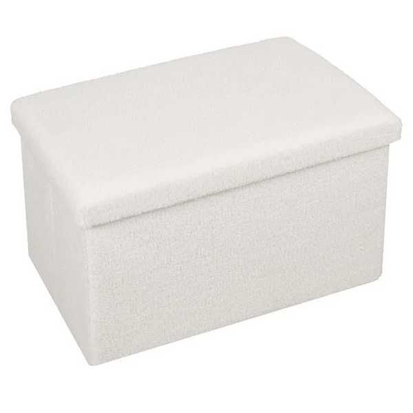 Декоративна табуретка с място за съхранение  Mercado Trade, Бял