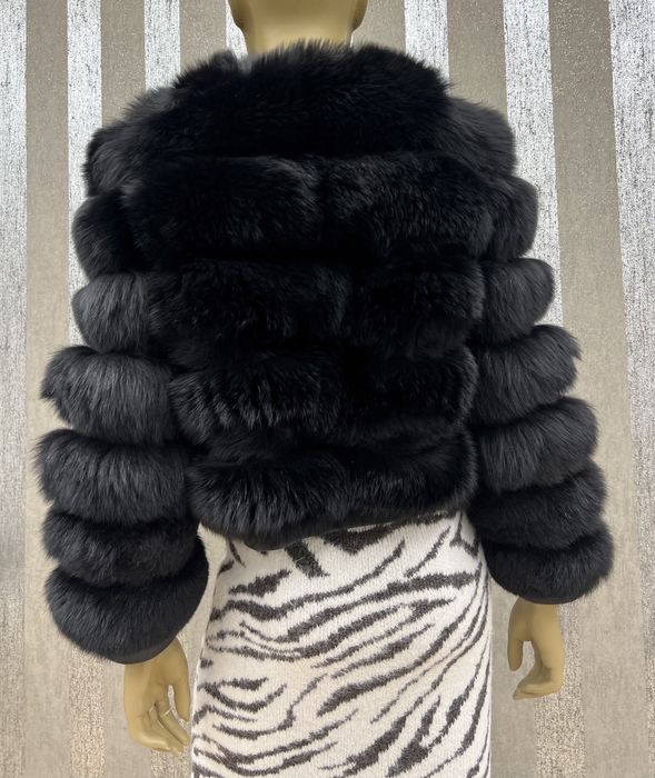 Haina din blana naturala de vulpe