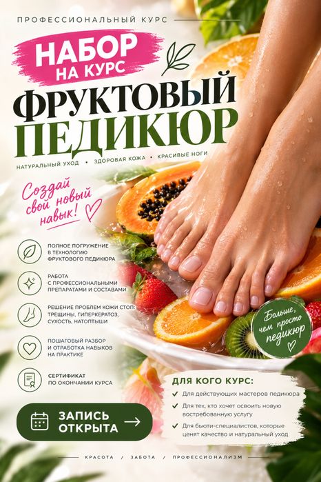 Обучение фруктовому педикюру