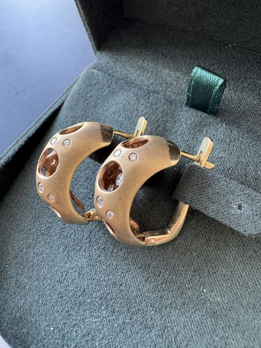 Серьги золотые 15.1гр. с крупными бриллиантами