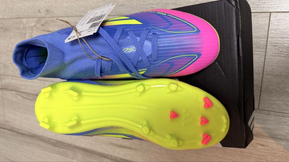 Ghete fotbal copii Adidas F50 LEAGUE FG/MG MID J, marimea 38,5