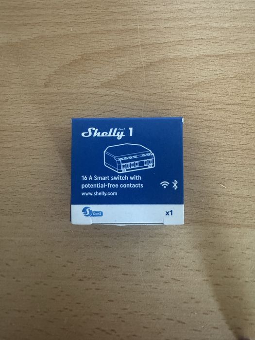 Releu inteligent Shelly 1 Gen3 (Generația 3) - Contact Uscat, WiFi / Bluetooth