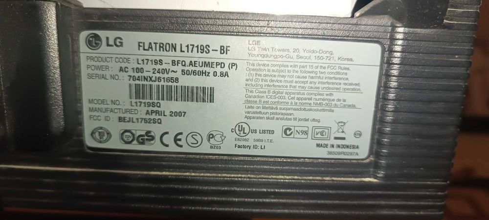 Monitor LG 60 hz