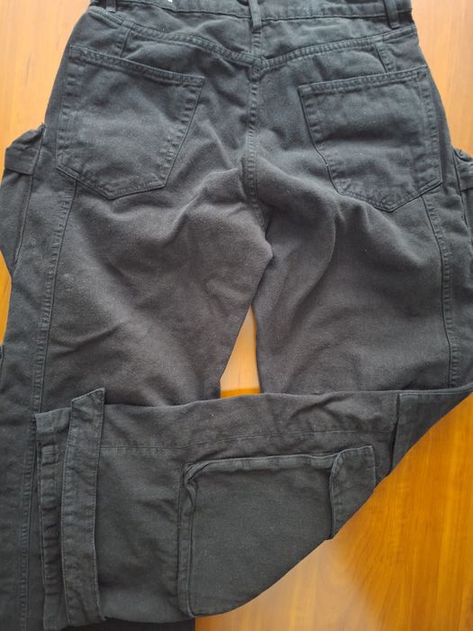 Pantaloni denim cargo cu buzunare