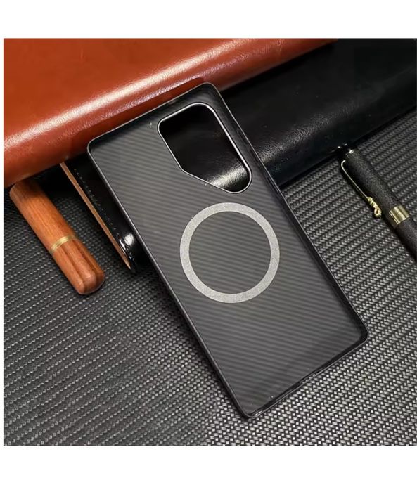 Samsung S24 Ultra S25 Ultra - Husa Cerc Magnetic Magsafe Plexi Carbon