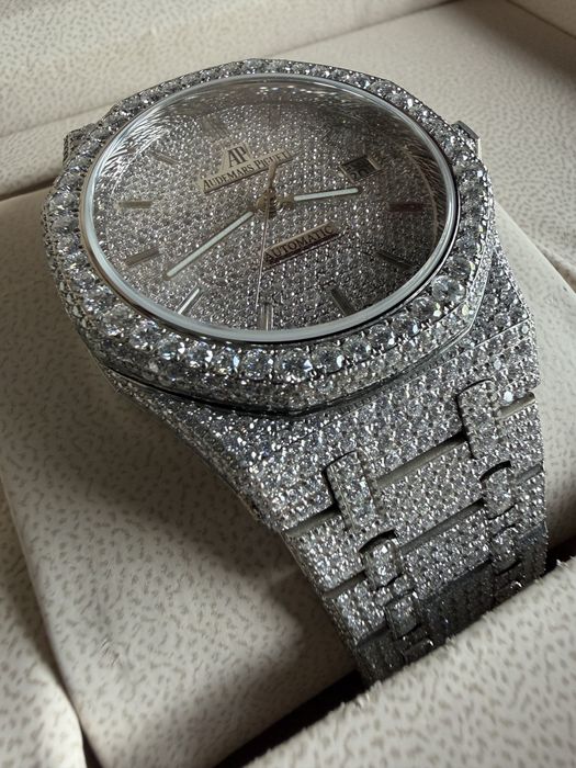Ceas Iced Out AP Cu Diamante VVS1 Lab Moissanite Bussdown 41MM
