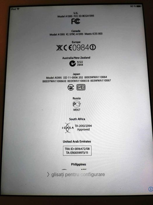 Tableta iPad.Diagonala circa 26 cm.Bucuresti.