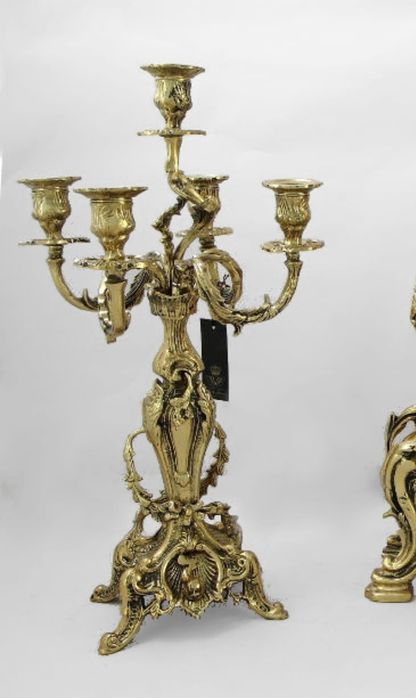 Набор настольные часы и 2 канделябра на 4 свечи Virtus бронз