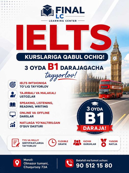 online kurslarimizga qabul boshlandi 12 yillik tajriba bilan!