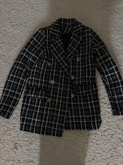 Твидовый двубортный пиджак